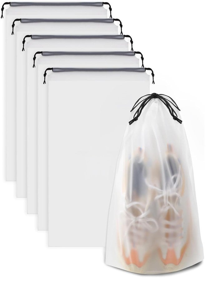 dinojames Shoe Bags for Travel Drawstring Travel Shoe Bags for Packing, Transparent, 11.8”x15.7“, Pack of 24 Pcs. - Image 1
